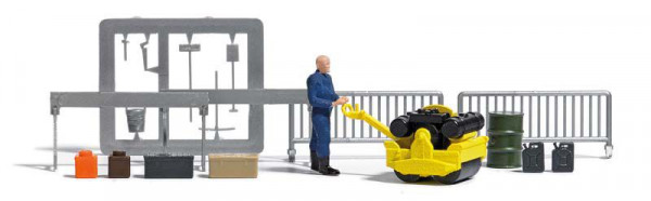 Busch 7805 - A-Set:Straßenwalze m Figur