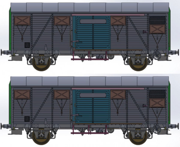 Exacttrain 20922 - SNCF Set 2-teilig gedeckte Güterwagen Gs braun Ep.3, "Provence Express"