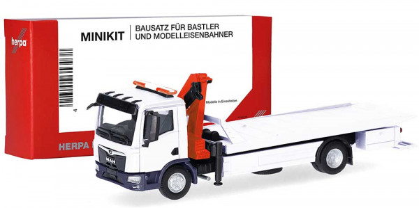 Herpa 014052 - MiniKit MAN TGM Plateau-Abschlepp-LKW mit Kran (1 Stück)