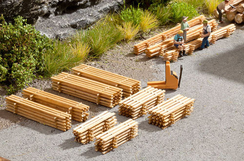 Noch 14628 - Bretterstapel Laser-Cut minis, 8 Stapel mit Holzbrettern