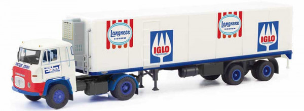 Herpa 87MBS026314 - Scania Vabis LB 76 Kühlkoffer-Sattelzug "Peter John / IGLO"