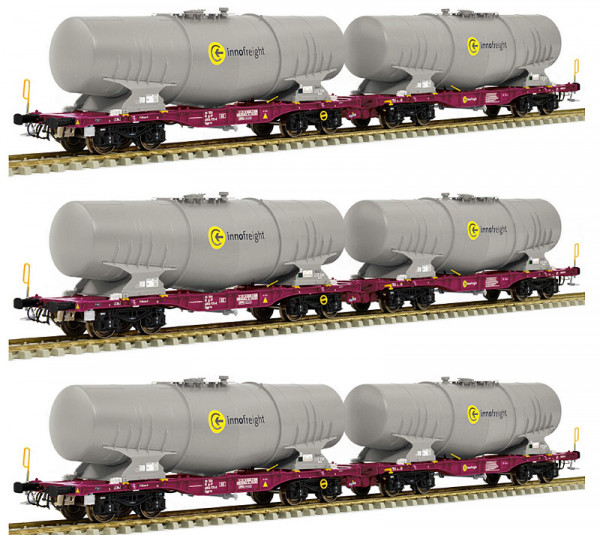 Sudexpress S854003 - ÖBB Set 3-teilig Flachwagen Sggrrs80` innofreight Ep.6, beladen mit SurfaceWate