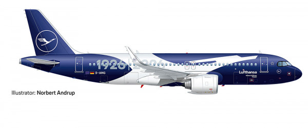 Herpa 539487 Lufthansa Airbus A320neo "100 Jahre"