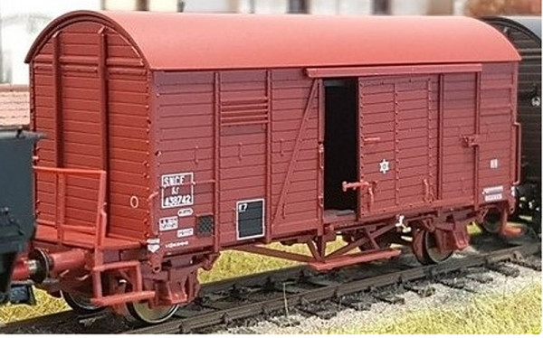 Exacttrain 20785 - SNCF Oppeln mit Bremserbühne rot mit französischen Lager Epoche 3