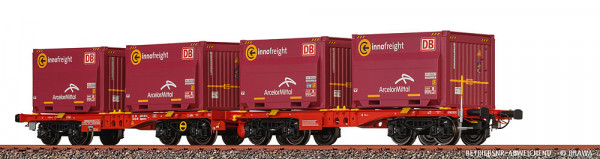 Brawa 50932 - DB AG Drehgestellflachwagen Sggmmrrs Ep.6 "ArcelorMittal"