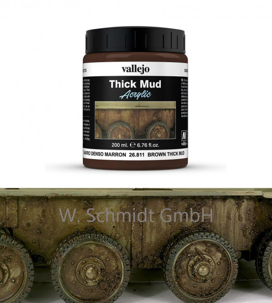 Vallejo 726811 - Weathering Schlamm, Braun, 200 ml