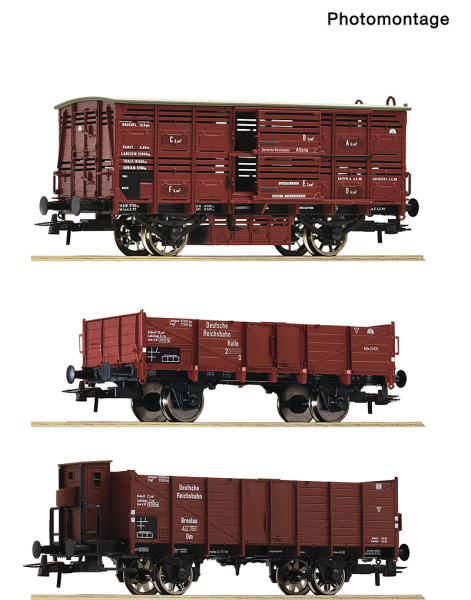 Roco 6600470 - DRG Set 3-teilig Güterwagen Ep.2