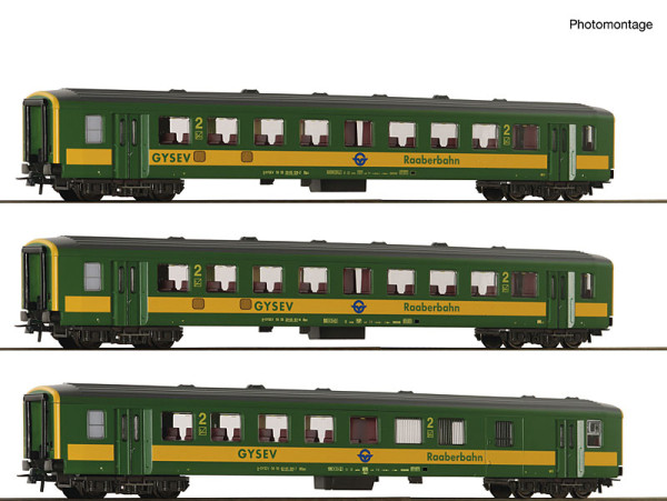 Roco 6200086 - GYSEV 3er Set Schlierenwagen Gysev 56