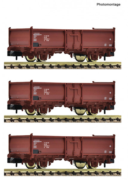 Fleischmann 6660158 - DR 3er Set offene Güterwagen DR E4