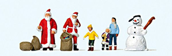 Preiser 79226 - Weihnachtsmänner, Kinder, Schneemänner