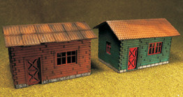 Proses PLS-004 - Lasergeschnittener Bausatz Ferienhäuschen (2 Häuser) H0/00 - (65mm x 42mm x 47mm)