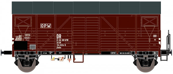 Exacttrain 23656 - DR gedeckter Güterwagen Bremen OPW mit Bremserbühne Gmhs Ep.4a Mod.