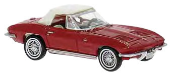 Brekina 18026 - Chevrolet Corvette C2 Cabrio, rot geschlossen