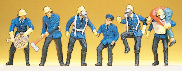 Preiser 14206 - Feuerwehrmänner 6 teilig