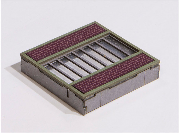 Joswood 17141 - Baukastensystem Element 1/2 Mauer (37,5 mm) Mittelfenster 6 Stück