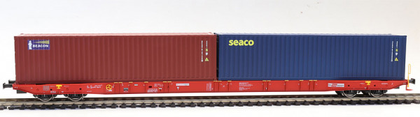 Igra 96010093 - SK Tragwagen Sggnss-XL Rail Cargo Austria Ep. 6, "seaco" + "Beacon"
