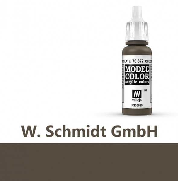 Vallejo 770872 - Model Color Farbe Vallejo Acrylic Farbe Schokoladenbraun, Matt, 17 ml