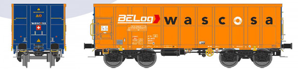 NME 541611 - WASCOSA Off. Güterwag. Eamnos 11,3m "WASCOSA - BELog", orange/blau, geänd. Wag.nr. Ep.