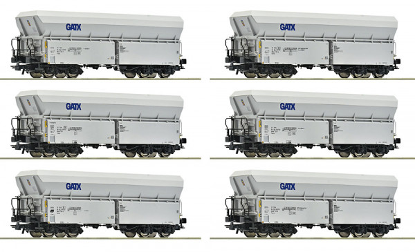 Roco 6600220 - GATX 6er Set Selbstentladewagen GATX E6