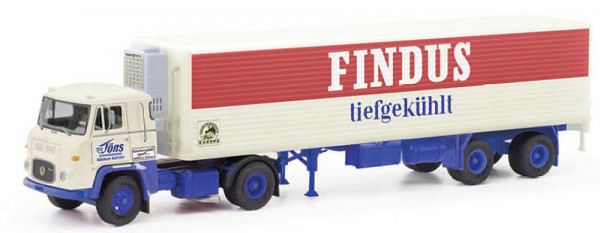 Herpa 87MBS026390 - Scania Vabis LB 76 Kühlkoffer-Sattelzug "Findus"
