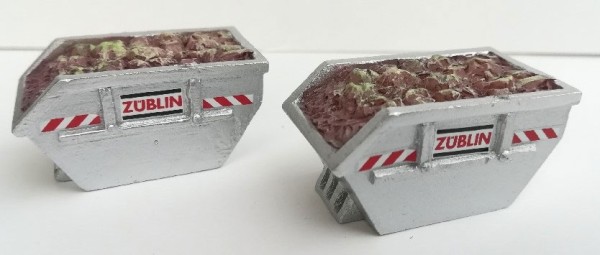 Loewe 2243 - Set aus 2 Absetzmulden "ZÜBLIN" mit Erdaushub