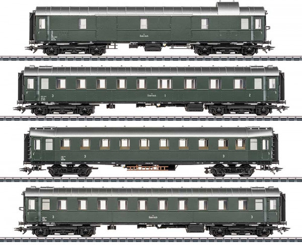 Märklin 42525 - ÖBB Set 4-teilig Reisezugwagen Ep.3, passend zur Dampflok Reihe 12