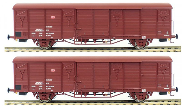 Exacttrain 20493 - DB AG Set gedeckte Güterwagen Gbs258 ex[1500] 7 Ribben und Gbs258 ex[1515] 11 Rib