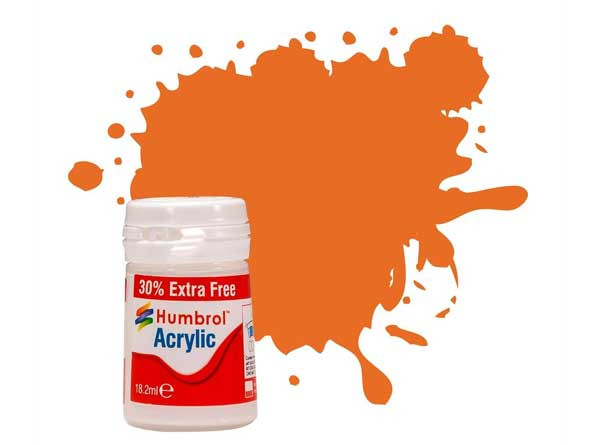 Humbrol 484018 - Farbdose 18,2ml Acryl Nr. 18 Orange, glänzend Nr.: AB0018