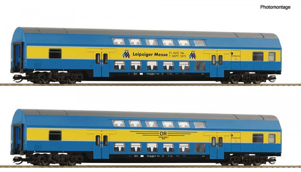 Roco 6280091 - 2er Set Doppelstockwagen DR "Messe Leipzig"
