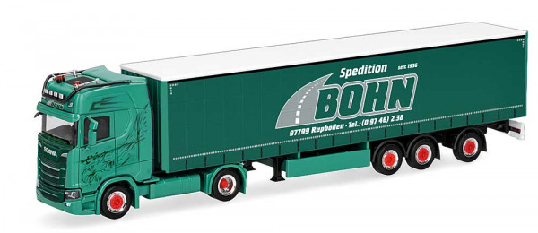 Herpa 322461 - Scania CS 20 Hochdach Gardinenplanen-Sattelzug "Spedition Bohn"