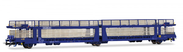 Rivarossi HR6700 - FS, 3-achs. Autotransportwagen, Bauart Laeks 63C „BRAMBLES”, blau