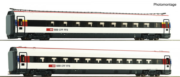 Roco 7710037 - SBB 2er Set Ergänzung Triebzug ICN SBB DCC+Innenbeleuchtung E6