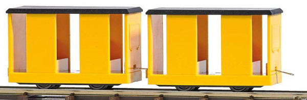 Busch 12265 - 2 gelbe Mannschaftswagen, je Wagen 32 mm, geschlossen