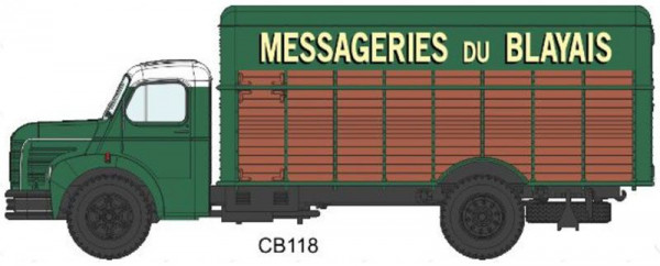 REE CB-118 - Berliet GLC 6 Kasten Holzaufbau, grün / braun, "MESSAGERIES DU BLAYAIS"