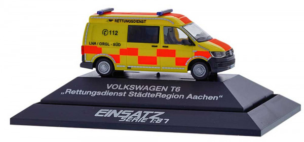 Rietze 53814 - Volkswagen T6 Rettungsdienst Städte Region Aachen