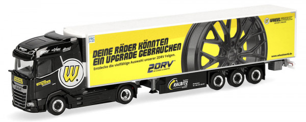 Herpa 961530 - DAF XG Kühlkoffer-Sattelzug "Spedition Kalbitz/Wheelworld-2DRV"