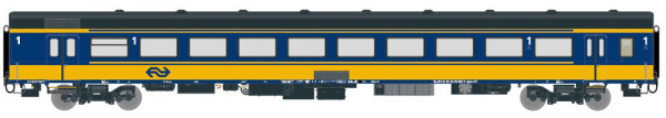 Exacttrain 11104 - NS ICRm Garnitur 4 Reisezugwagen A (Neue farbe Gelb / Blau) Epoche V
