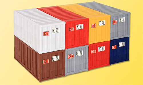 Kibri 10924 - 20 ft. Container (8 Stück) 6,8 x 2,8 x 2,8 cm