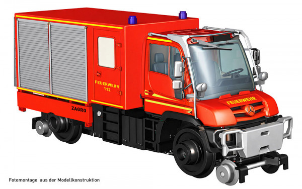 Hobbytrain H43203 - Zweiwege Unimog U423 Feuerwehr, Ep.VI, DC/DCC