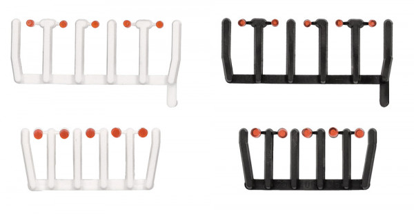 Herpa 054843 - Zubehör 80 Signallicher orangetransp. mit schwarzen & weißen Sockeln, je 20x groß & k