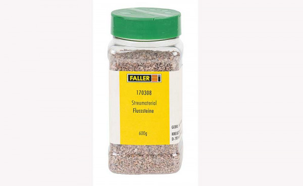 Faller 170308 - Streumaterial Flusssteine, 600gr Körnung-2-3mm