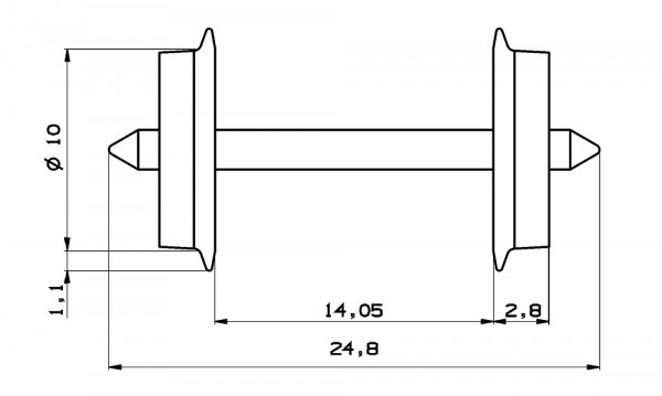 Roco 40178 - AC Radsatz 10mm