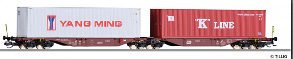 Tillig 18062 - CD Containertragwagen Sggmrss 578.0 Ep.5, beladen mit 2x40 ft. "Yang Ming" + "K-Line"