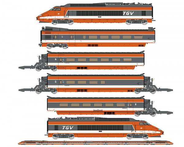 REE TGV-004S - SNCF Set 6-teilig TGV PSE Rame 16 "Weltrekord 26.2.81", DCC + Sound