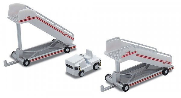 Herpa 573122 - TWA historic passenger stairs (2) with tractor (1)