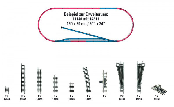 Trix 14311 - Set Gleis-Ergänzung H1
