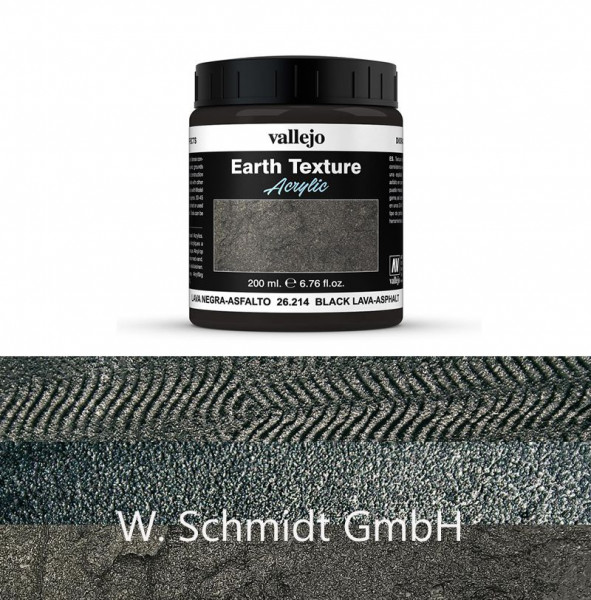 Vallejo 726214 - Effekte Schwarze Lava, Asphalt, 200 m