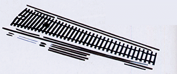 Tillig 85422 - Selbstbaumaterial: Einfache Weiche EW2 links, Herzstückwinkel 15*