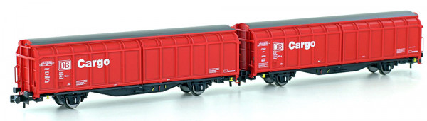 Hobbytrain H24651 - DB AG Set 2-teilig Schiebewandwagen Hbbillns verkehrsrot Ep.5, "DB Cargo"