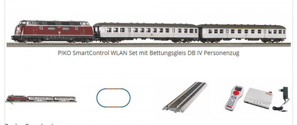 Piko 59018 - Startset PSCwlan DB Personenzug BR 220 mit 2 Nahverkehrswagen Ep.4, A-Gleis & B